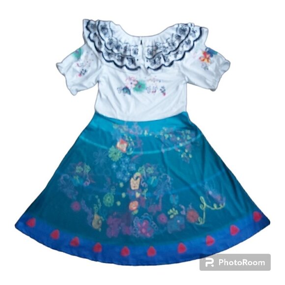 Ghnatygren Size 120 cm (5-6 Years) Girls Short Sleeve Floral Costume Dress - Picture 4 of 8